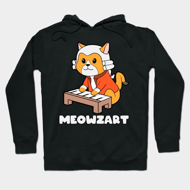 Meowzart Kitty Piano Funny Cat Pun Classical Music Hoodie by Blink_Imprints10